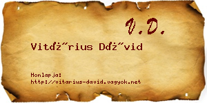 Vitárius Dávid névjegykártya
